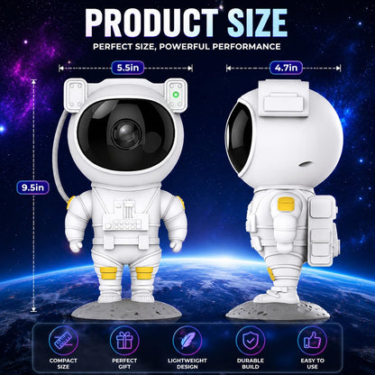 Astronaut Space Projector Night Light – 360° Rotating Star Nebula Lamp with Remote, Timer & Adjustable Head for Kids Bedroom, Home Decor, Gaming Room & Party Lights